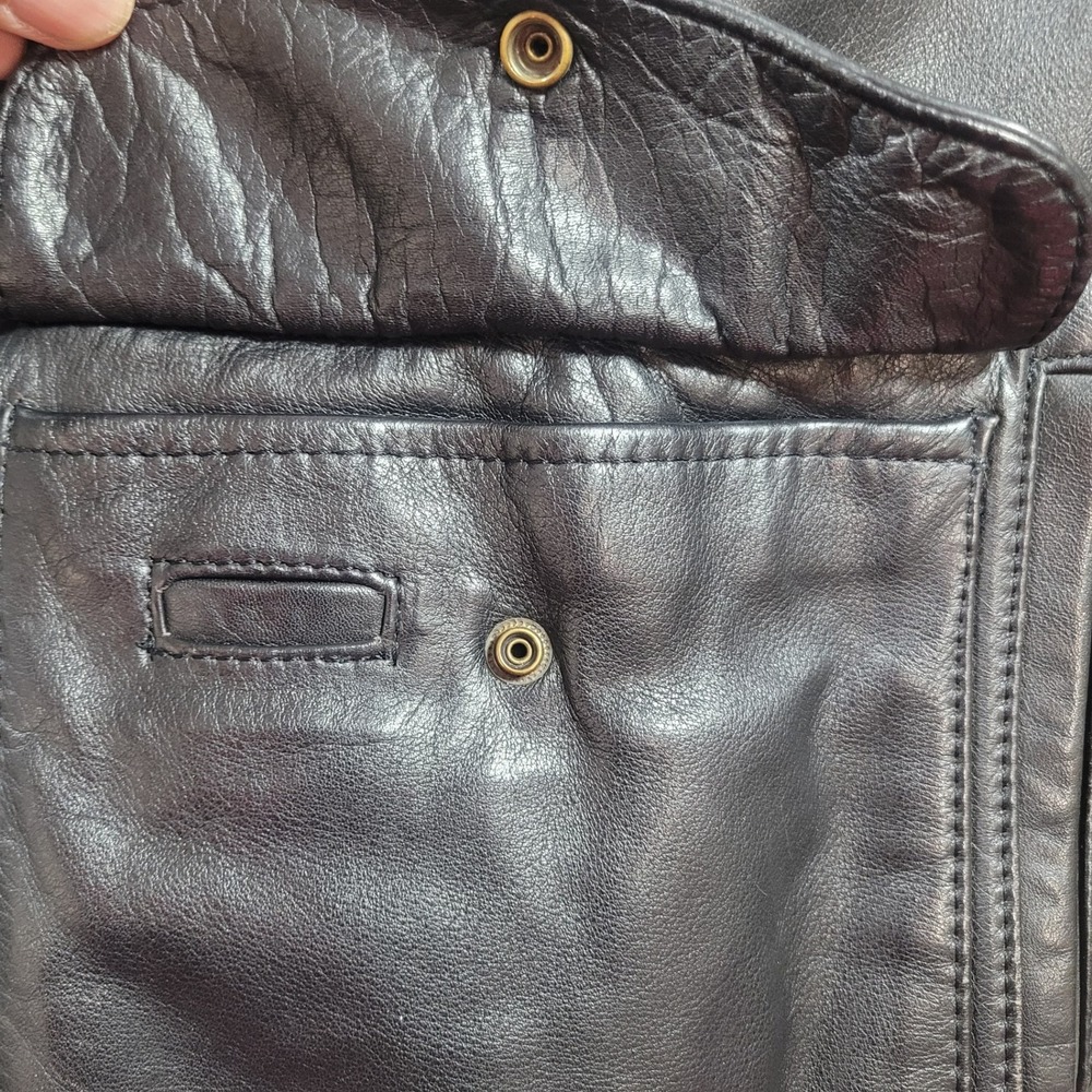 Vintage Avirex Mens Type A-2 Leather Jacket Size L Black Bomber Flight 1978-2001 - Picture 4 of 13